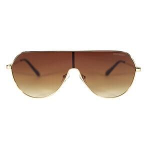 Steve Madden TYSON Metal Shield Sunglasses - Gold / Brown Gradient - NWT